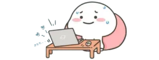 🍚 fofo, estressado, trabalhando, desenho animado, animação, kawaii whatsapp sticker