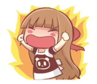 😡 Cartoon, Anime, Mädchen, Wütend, Schreien, Brüllen telegram sticker