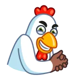 😈 gà, hoạt hình, ác, âm mưu, cười đểu whatsapp sticker