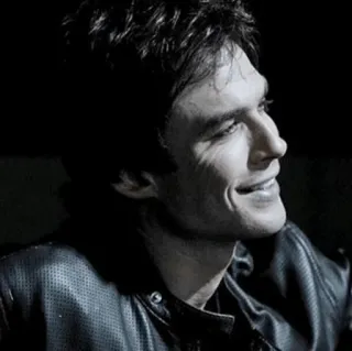 😂 Damon Salvatore The Vampire Diaries vampiro, serie de TV, actor, sonrisa, personaje telegram sticker