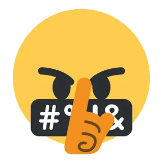 🤬 emoji, offensive, swear, censored, anger, angry face, gesture telegram sticker