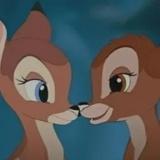 😍 Bambi กวางน้อยแบมบี้, ดิสนีย์, กวาง, แอนิเมชัน, สัตว์, การ์ตูน telegram sticker