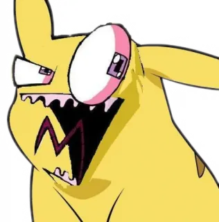 🤪 Pikachu ปิกาจู, โปเกมอน, การ์ตูน, ตลก, มีม telegram sticker
