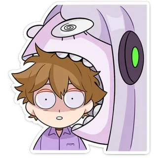 😨 Cartone animato, Mostro, Paura, Ragazzo, Spaventato, Scioccato telegram sticker