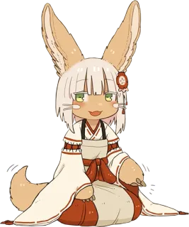 👐 อนิเมะ, สุนัขจิ้งจอก, หู, กิโมโน, คาวาอิ whatsapp sticker