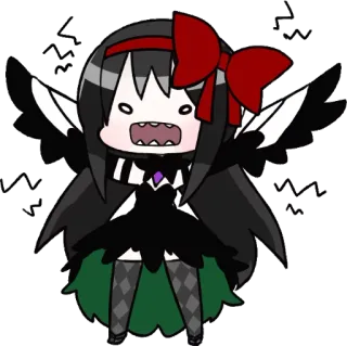 😡 Homura Akemi Puella Magi Madoka Magica Anime, Garota mágica, Chibi, Bravo, Desenho animado, Akemi Homura telegram sticker