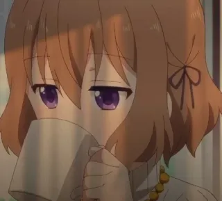 😞 Cô gái anime, Cà phê, Dễ thương, Buồn, Anime, Cô gái, Nhân vật telegram sticker