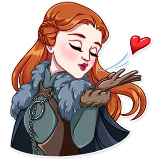 😘 Sansa Stark Game of Thrones Sansa Stark, Game of Thrones, bisou, cheveux roux, HBO, série fantastique telegram sticker