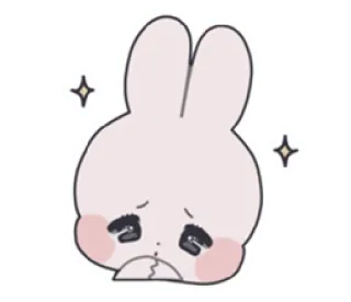🎀 зайчик, грустный, милый, плачет, кролик, мультфильм telegram sticker
