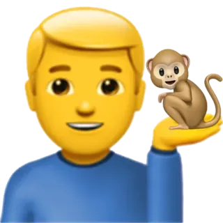 💁‍♂ Эмодзи, Обезьяна, Мужчина, Мультфильм, Животное whatsapp sticker