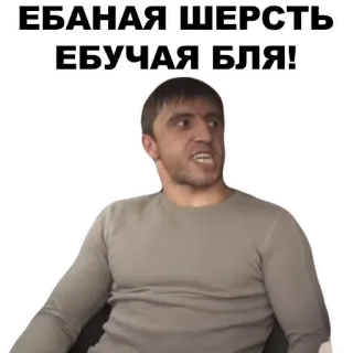 😡 ЕБАНАЯ ШЕРСТЬ
ЕБУЧАЯ БЛЯ! en colère, gros mots, offensant whatsapp sticker