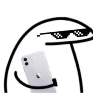 🌟 stick figure, sunglasses, meme, phone, cool whatsapp sticker