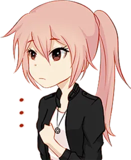 😒 Ragazza anime, Cartone animato, Capelli rosa, Manga, Femmina, Donna, Seria whatsapp sticker