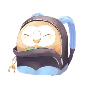 😊 Rowlet pokemon, rowlet, owl, backpack, cute, anime telegram sticker