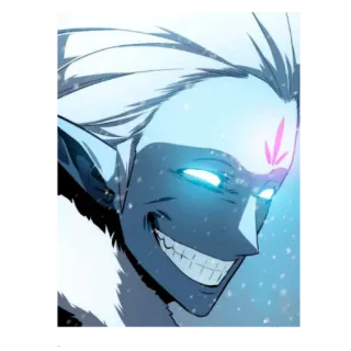 😆 fantasy, ice, villain, monster, evil, character, manhwa telegram sticker