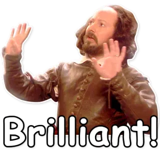 👍 Brilliant! brillante, divertente, uomo, eccitato, espressione, positivo telegram sticker