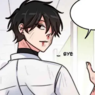 🐈‍⬛️ BYE Anime, Charakter, Tschüss, Tschüss, Gruß, Manga whatsapp sticker