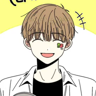 📜 Estilo anime, Ilustración, Hombre, Feliz, Pegatina telegram sticker