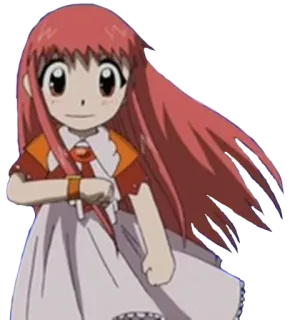 🕑 Anime, Chica, pelo rojo, dibujo animado, personaje, manga whatsapp sticker