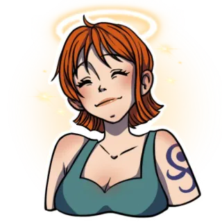 😇 Nami One Piece Nami, One Piece, Anime, Manga, Charakter, Weiblich, Cartoon telegram sticker