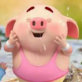 🐷 돼지, 만화, 귀여운, 캐릭터, 수영복 telegram sticker