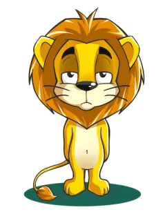 😐 Лев, Животное, Мультфильм, Грустный, Милый telegram sticker