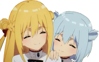 🤗 Anime, Chicas, Amistad, Lindo, Dibujos animados, Ilustración telegram sticker