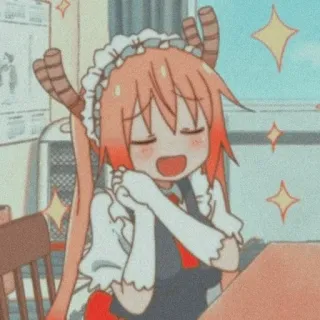 🐉 Tohru Miss Kobayashi's Dragon Maid anime, dragon, maid, cute, kawaii, cartoon telegram sticker