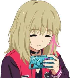 ☺️ anime, girl, phone, cute, sticker telegram sticker