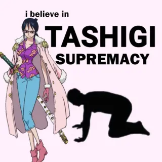 🙇 Tashigi One Piece i believe in
 TASHIGI 
SUPREMACY Аниме, Ван Пис, Ташиги, Фанатское, Наклейка telegram sticker
