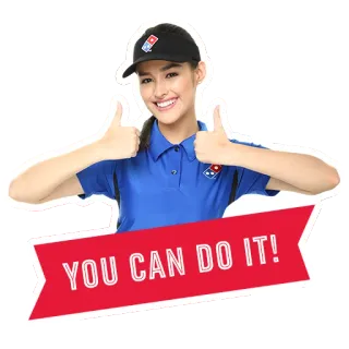 😃 YOU CAN DO IT! Ánimo, Positivo, Pulgar arriba, Domino's Pizza, Motivación, Empleado telegram sticker