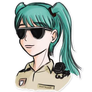 😎 Hatsune Miku HATSUNE anime, charakter, hatsune miku, polizei, polizist, sonnenbrille telegram sticker