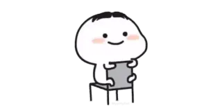 🍚 Desenho animado, Personagem, Fofo, Sentado, Cadeira whatsapp sticker