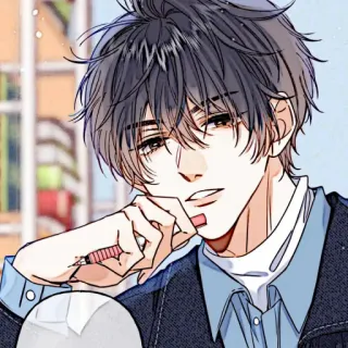 📼 Anime-Stil, Zeichnung, Junge, Bleistift whatsapp sticker