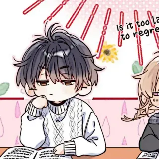 📼 Is it too late to regret? Anime, Cartoon, Kawaii, Reue, Süß, Manga whatsapp sticker