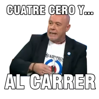😤 CUATRE CERO Y... AL CARRER man, talking, spanish, phrase, sticker telegram sticker