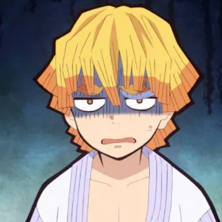 💛 Zenitsu Agatsuma Demon Slayer anime, demon slayer, zenitsu, shocked, funny, scared whatsapp sticker