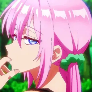 📎 Anime, pinke Haare, weibliche Figur, Cartoon, Mädchen, animiert, Manga, Porträt telegram sticker