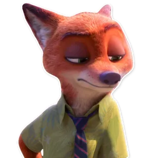 😒 Nick Wilde Zootopia zorro, zootopia, disney, animado, dibujos animados, personaje telegram sticker