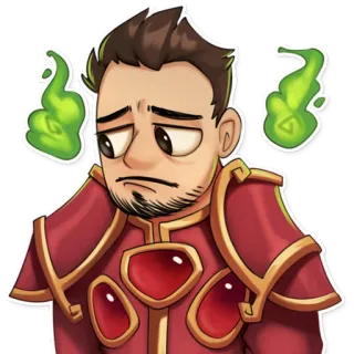 😔 стикер, мультфильм, портрет, грустный, уставший telegram sticker