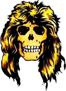 🔫 Schädel, Haare, Aufkleber, Punk whatsapp sticker