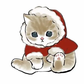 💗 kot, kociak, boże narodzenie, słodki, zima, święta telegram sticker