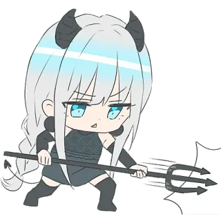 Серебряная дьяволица @Nyasticks telegram stickers