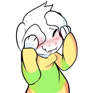 😳 Asriel Undertale asriel, undertale, cabra, sonrojo, lindo, monstruo telegram sticker