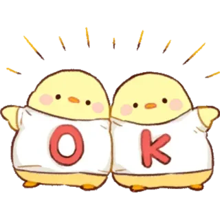 🤩 OK pollito, ok, lindo, animal, de acuerdo whatsapp sticker