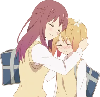 🤗 Anime, Garotas, Abraço, Afeição, Desenho animado, Amor telegram sticker