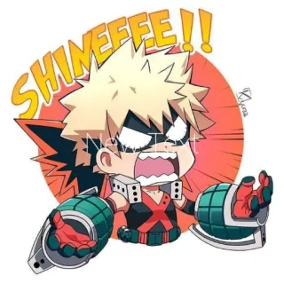 🖕 Bakugo Katsuki My Hero Academia SHINEEEE!! Anime, My Hero Academia, Bakugo, Katsuki, Ledakan, Pahlawan, Marah telegram sticker
