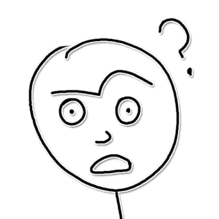 😐 point d'interrogation, confus, question, personnage, contour, illustration whatsapp sticker