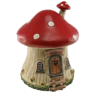 🍄 Welcome casa seta, casa de hadas, decoración jardín, casa en miniatura, decoración hogar, seta, bienvenido telegram sticker