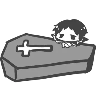 😓 sad, crying, coffin, death, sorrow, mourning, cartoon, anime whatsapp sticker